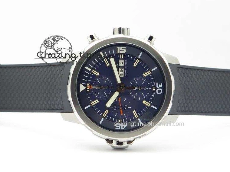 MIROTIME 0201 Aquatimer Chrono IW376803 V6F 1:1 Best Edition Blue Dial On Rubber Strap A WellDesigned 7282